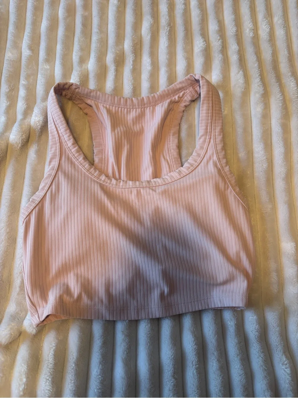 all in motion Light Pink Ribbed Racerback Sports Bra